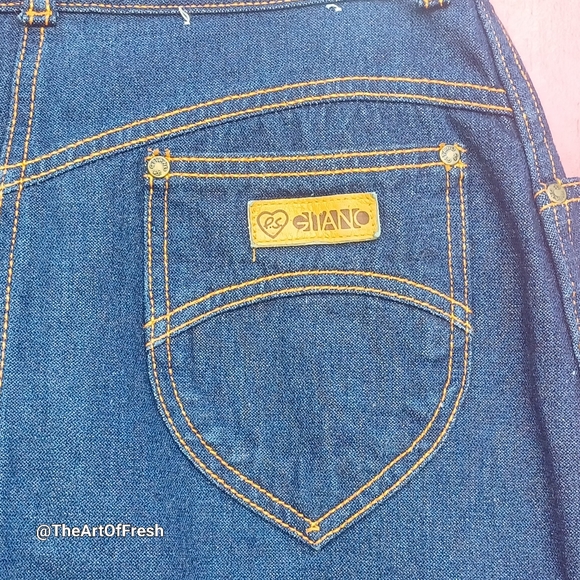 Vintage Y2K 80s Gitano Denim Skirt Jean Pockets Button Zip - Picture 3 of 10